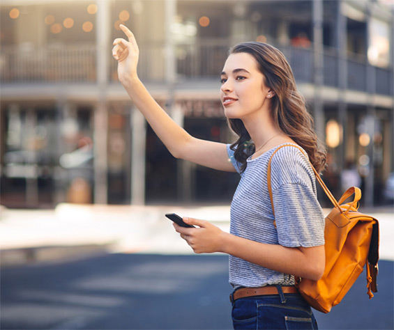 hailing a taxi