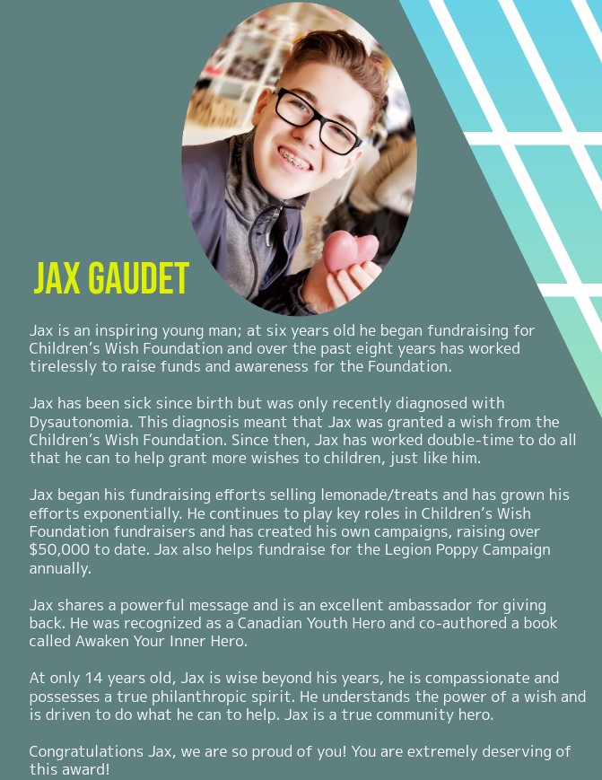Volunteer Representative 2020 - Jax Gaudet